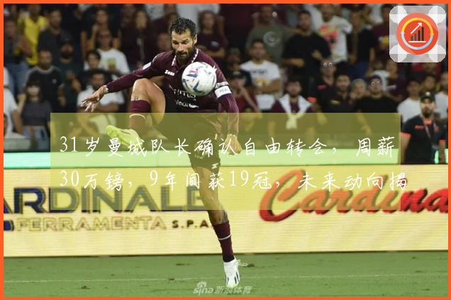 31岁曼城队长确认自由转会，周薪30万镑，9年间获19冠，未来动向揭晓